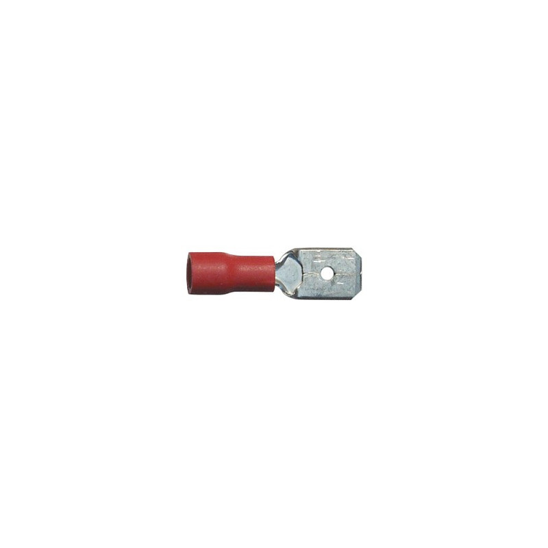 SIMPLE CRIMP MALE PRE-INSULATED FLAT TERMINAL 6,35 x 0,8 mm (0,3 → 1,5 mm²)