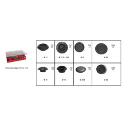 ASSORTMENT BOX OF PLASTIC PLUG BUTTONS Ø 10 → 32 mm