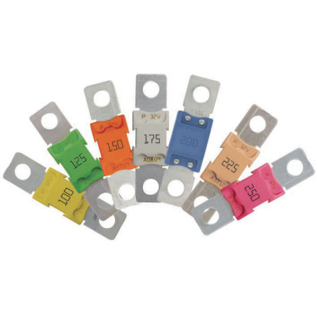 ASSORTIMENT DE FUSIBLES MÉGA 32V 100A → 250A ASSORTIMENT DE FUSIBLES MÉGA 32V 100A → 250A