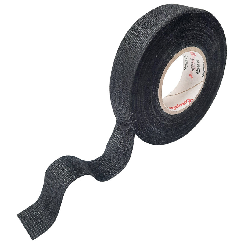 RUBAN ADHÉSIF TISSU NOIR / ROULEAU DE 15 MÈTRES