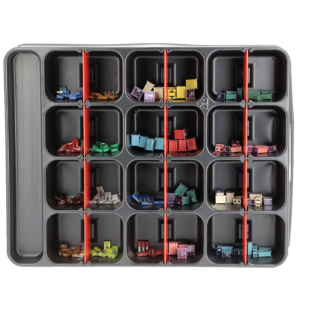 PLATEAU D'ASSORTIMENT DE FUSIBLES MICRO II-III ET J-CASE PLATEAU D'ASSORTIMENT DE FUSIBLES MICRO II-III ET J-CASE