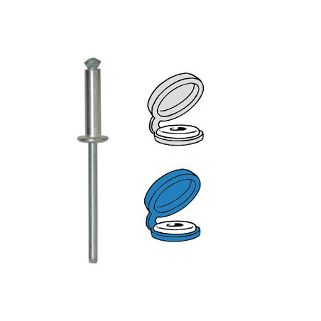RIVETS ÉPANOUIS Ø 4 X 16 mm AVEC ASSORTIMENT DE CHAPO® POUR PLAQUE D'IMMATRICULATION RIVETS ÉPANOUIS Ø 4 X 16 mm AVEC ASSORTIMENT DE CHAPO® POUR PLAQUE D'IMMATRICULATION
