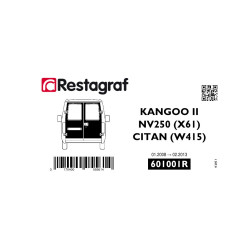 Befestigungssatz für hintertüren KANGOO II 01.2008 →03.2022/NV250 12.2019→ 12.2021/CITAN W415 02.2013→12.2021 (Alle versionen)