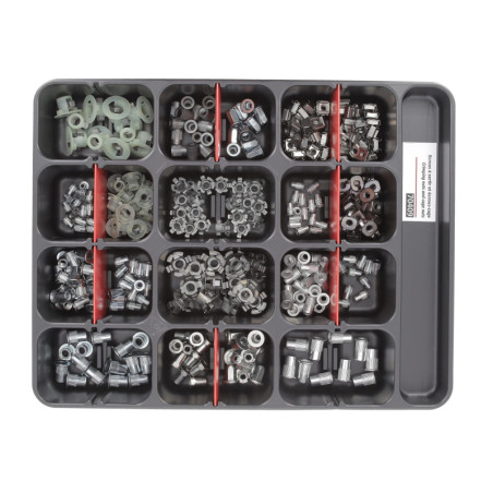 ASSORTMENT TRAY OF CAGE NUTS AND CRIMPING NUTS ASSORTMENT TRAY OF CAGE NUTS AND CRIMPING NUTS