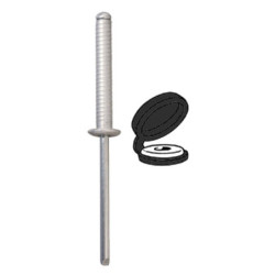 GERIBDE KLINKNAGEL  Ø 4 X 26 mm MET ZWARTE CHAPO® VOOR NUMMERPLAAT