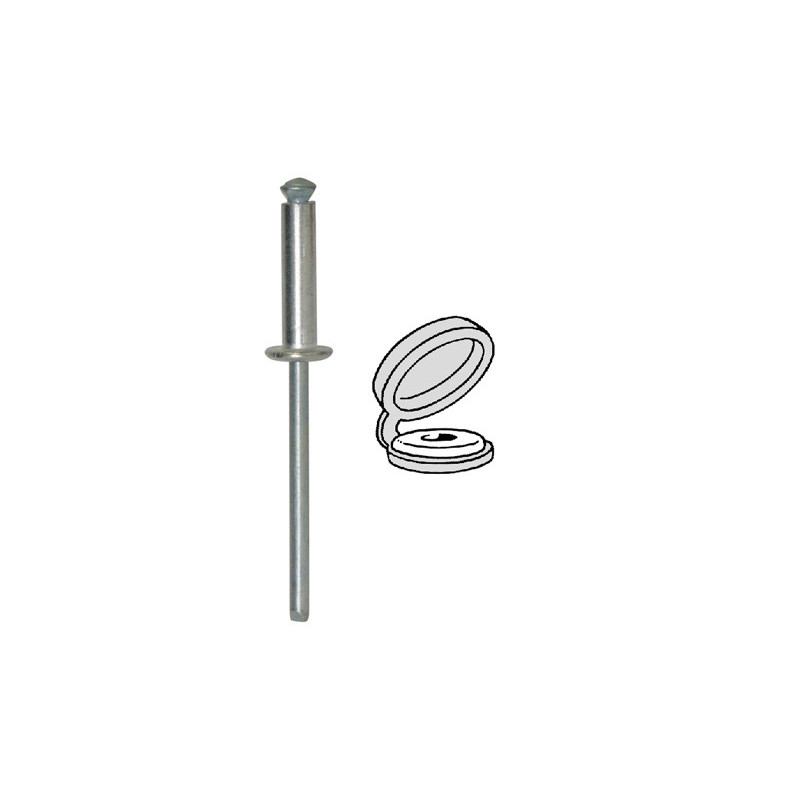 PEELED RIVET  Ø 4 X 16 mm WITH WHITE CHAPO® FOR NUMBERPLATE