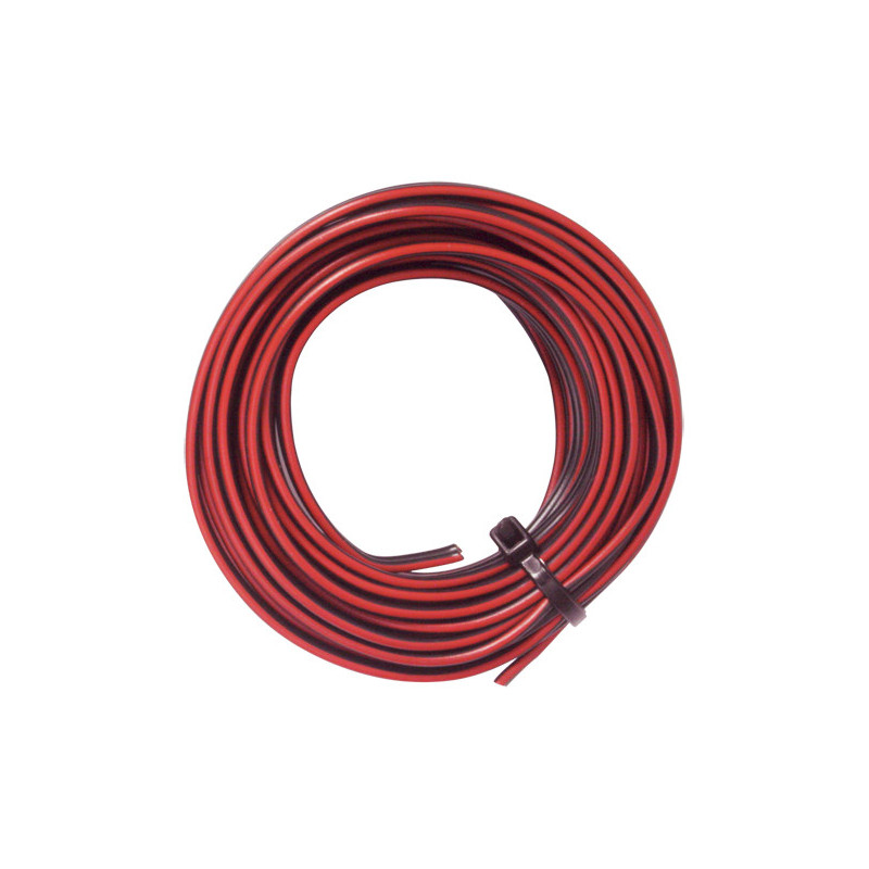 ELEKTRODRAHT 2X0,5 mm² SCHWARZ/ROT FÜR LAUTSPRECHER, 5 M AUFGEROLLT