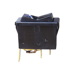 KIPPSCHALTER 18,3 X 36,3 mm 12/24V - 6A  (3-POLIG MIT BLAUER ANZEIGE)