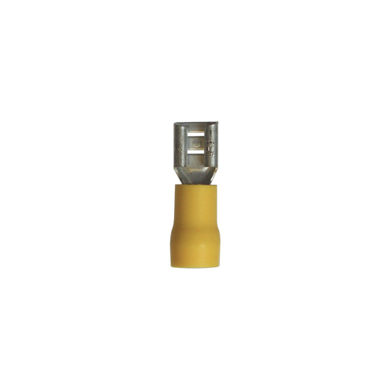 VERSTEVIGDE, VOORGEÏSOLEERDE, PLATTE, VROUWELIJKE KABELSCHOEN 6,35 X 0,8 mm (2,6 → 6 mm²)