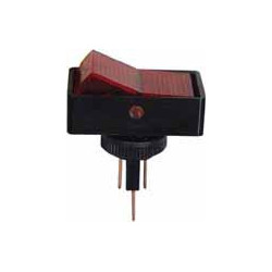 KIPPSCHALTER Ø 12 mm 12V - 12A (3-POLIG MIT ROTER ANZEIGE)
