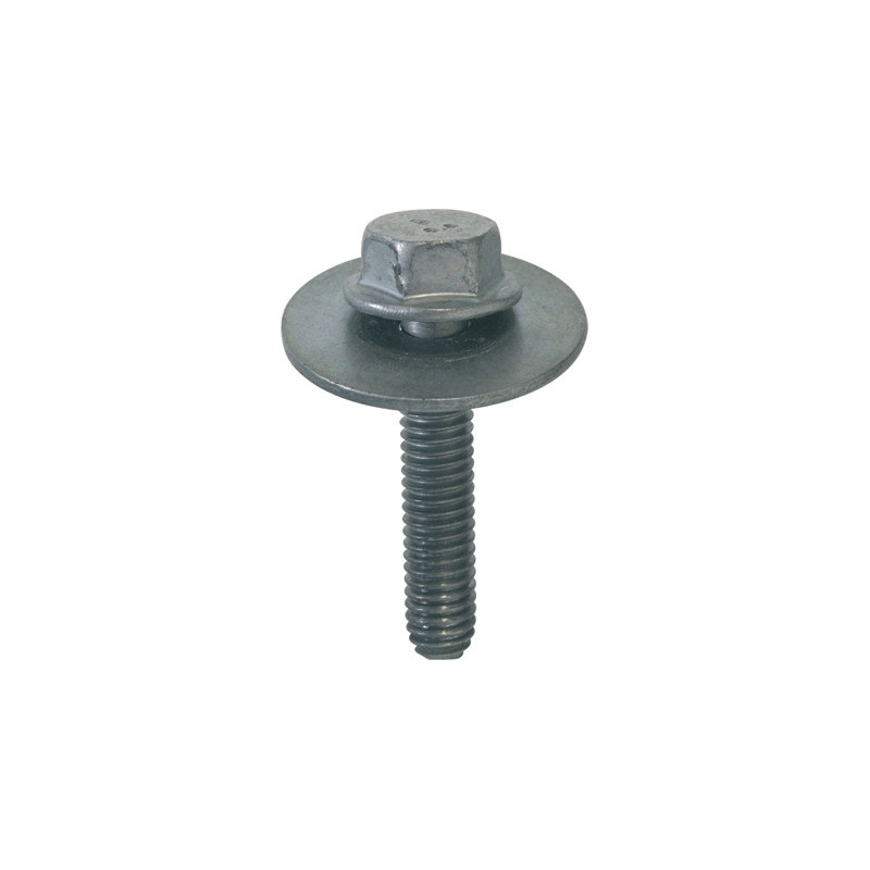 SCHROEF MET ZESKANTKOP EN FLENS + SLUITRING  M6-1.00 X 30 mm BUMPER EN MOTORSPATBESCHERMING ONDER MOTOR