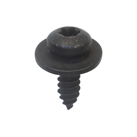 BLECHSCHRAUBE ZYLINDERKOPF HALBRUND MIT SCHEIBE ZN SCHWARZ BRÜNIERT Ø 6,3 X 19 mm SEITENWAND VORNE