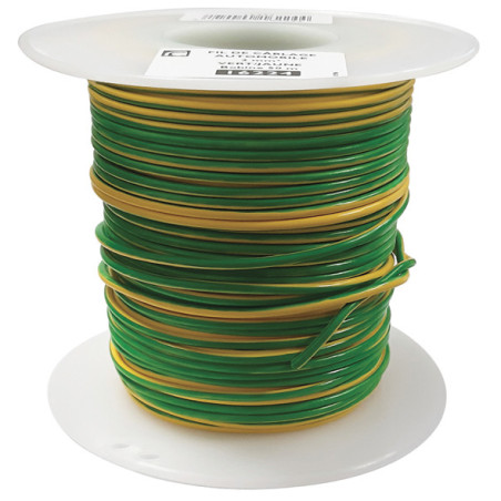 BOBINE DE 50 MÈTRES DE FIL ÉLECTRIQUE 2 mm² VERT/JAUNE