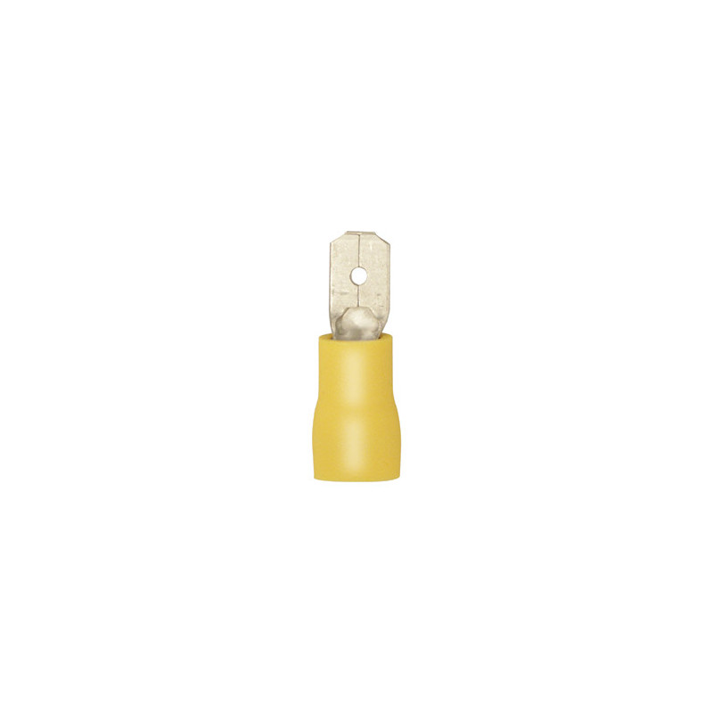 NIET–VERSTEVIGDE, VOORGEÏSOLEERDE, MANNELIJKE, PLATTE KABELSCHOEN 6,35 X 0,8 mm (2,6 → 6 mm²)