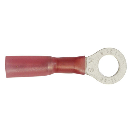 HEAT-SHRINKABLE RED PRE-INSULATED ROUND TERMINAL Ø 6 mm (0,3 → 1,5 mm²)