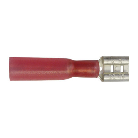 WARMTEKRIMPBARE, VOORGEÏSOLEERDE, VROUWELIJKE, PLATTE KABELSCHOEN 6,35 X 0,8 mm (0,3 → 1,5 mm²)