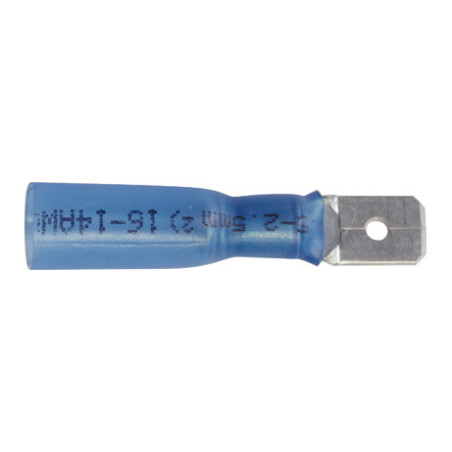 WARMTEKRIMPBARE, VOORGEÏSOLEERDE, MANNELIJKE, PLATTE KABELSCHOEN 6,35 X 0,8 mm (1,5 → 2,5 mm²)