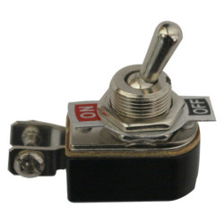 HEBELSCHALTER Ø 12 mm 12V - 10A, 2-POLIG, SCHRAUBANSCHLÜSSE SEITLICH