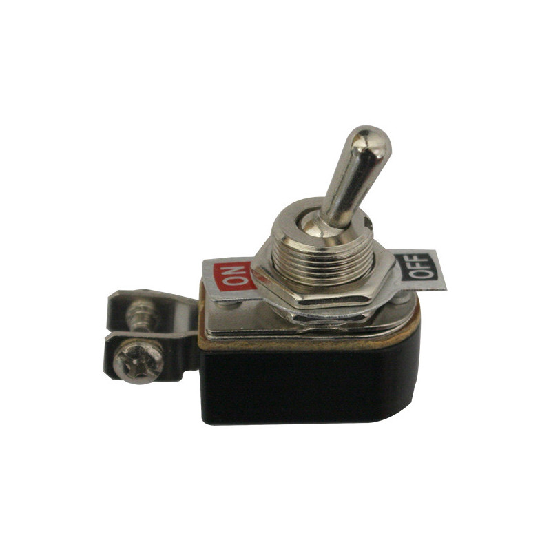 HEBELSCHALTER Ø 12 mm 12V - 10A, 2-POLIG, SCHRAUBANSCHLÜSSE SEITLICH