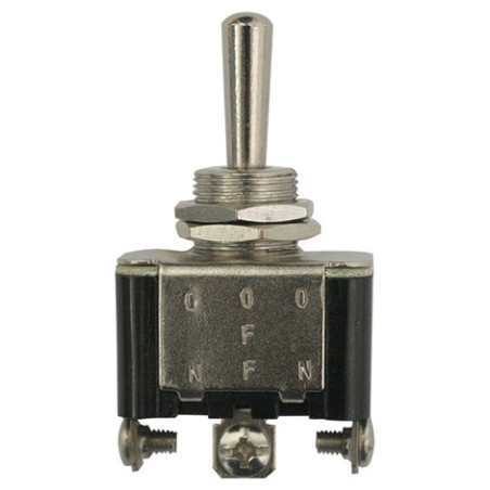 HEBELSCHALTER Ø 12 mm 12V - 15A, 3-POLIG SCHRAUBBAR