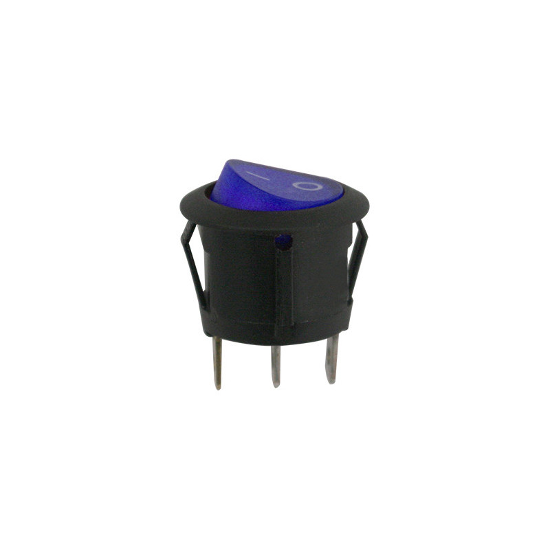 ROCKER SWITCH Ø 20 mm 12 V - 15A / 3 PIN BLUE ILLUMINATED