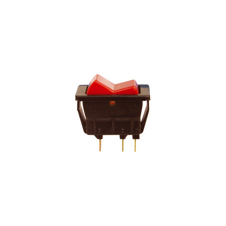 KIPPSCHALTER 18,3 X 36,3 mm 24V - 12A (3-POLIG MIT ROTER ANZEIGE)
