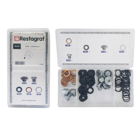 ASSORTMENT BOX OF DRAIN PLUGS AND SEALING RINGS OPEL TYPE