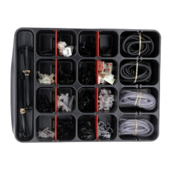 ASSORTMENT TRAY OF FITTINGS AND WINDSCREEN WASHER PIPES