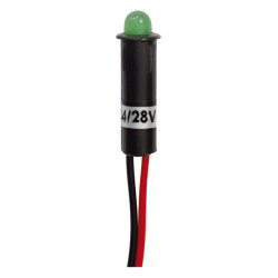 VOYANT LUMINEUX VERT Ø 6,5 mm 24/28V À LED