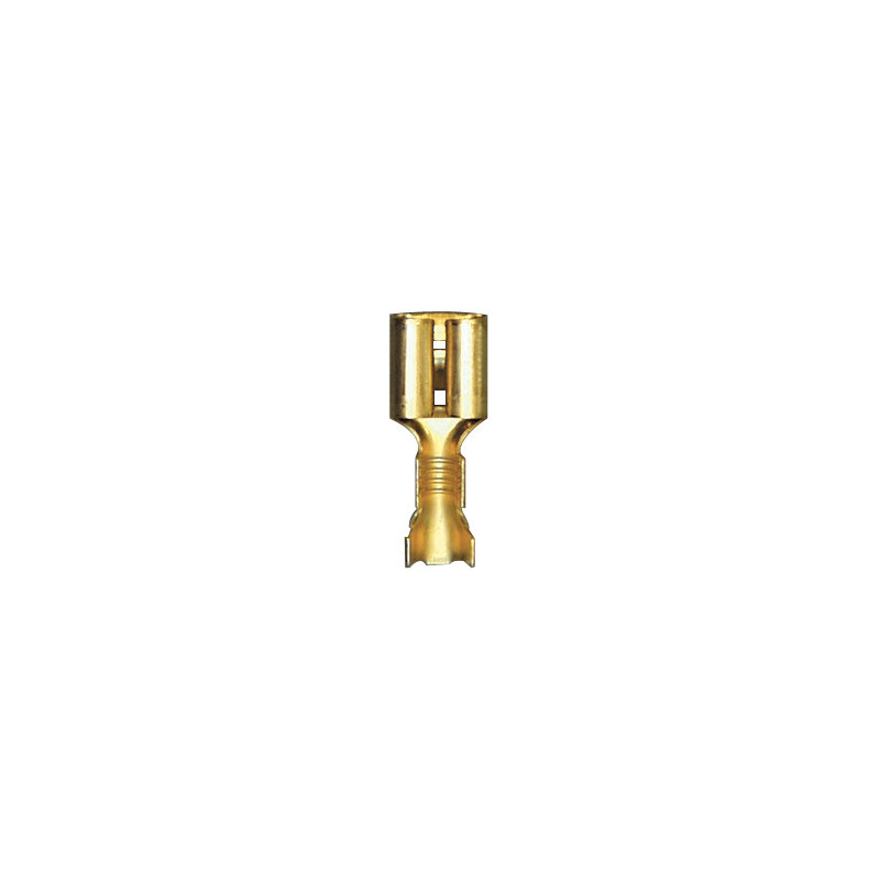 PLATTE, NIET-GEÏSOLEERDE, VROUWELIJKE KABELSCHOEN 6,35 x 0,8 mm (1 → 2,5 mm²) VOOR STANDAARD NYLON CONNECTOR