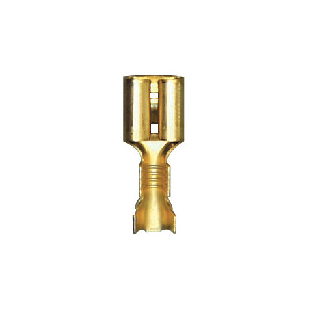 PLATTE, NIET-GEÏSOLEERDE, VROUWELIJKE KABELSCHOEN 6,35 x 0,8 mm (1 → 2,5 mm²) VOOR STANDAARD NYLON CONNECTOR