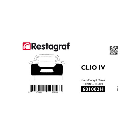 Befestigungssatz für die hintere stoßstange CLIO IV Berline (Phase 1-2) 10.2012 → 09.2020