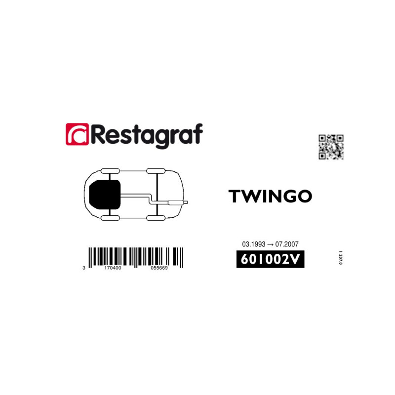 Befestigungsset für motorabdeckung (unten) TWINGO I 03.1993 → 07.2007