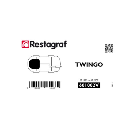Befestigungsset für motorabdeckung (unten) TWINGO I 03.1993 → 07.2007