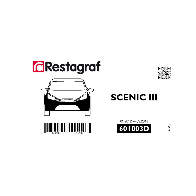 Fasteners kit for front bumper SCENIC III (Phase 1-2-3) 06.2009 → 09.2016