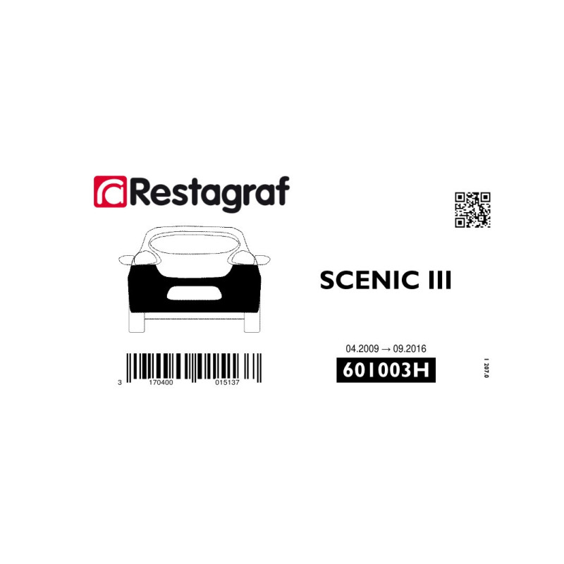 Bevestigingsset voor achterbumper SCENIC III Alle versies 06.2009 → 09.2016