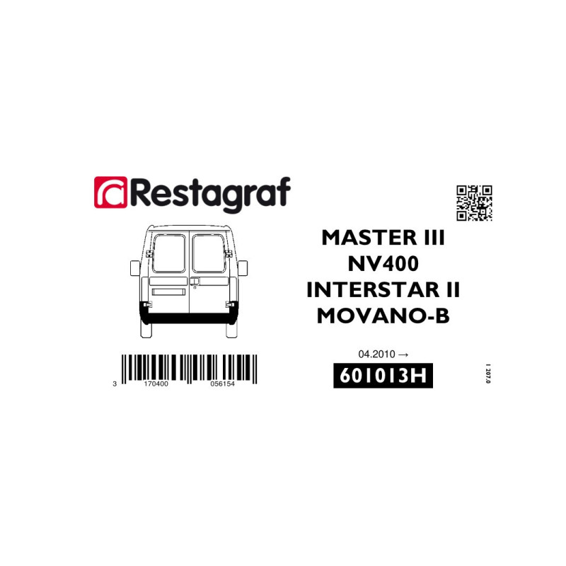 Befestigungssatz für die hintere stoßstange MASTER III 04.2010 → / NV400 / INTERSTAR II 04.2010 → / MOVANO-B 04.2010 → 12.2021