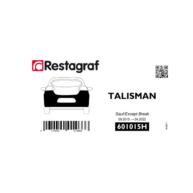 Befestigungssatz für die hintere stoßstange TALISMAN Berline 09.2015 → 04.2022