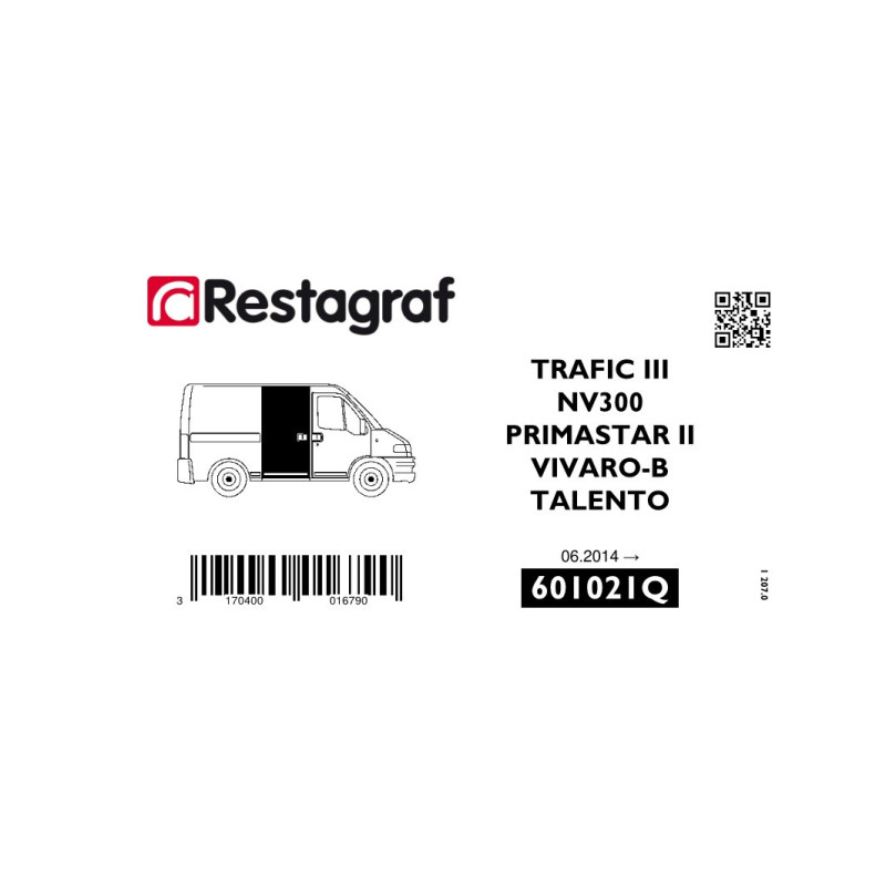 Fasteners kit for sliding side doors TRAFIC III 06.2014 →/NV 300 09.2016 →/VIVARO B 09.2014 → 08.2019/TALENTO 06.2016→02.2022