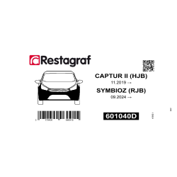 Fasteners kit for front bumper CAPTUR II (Phase 2) / SYMBIOZ 05.2024 →