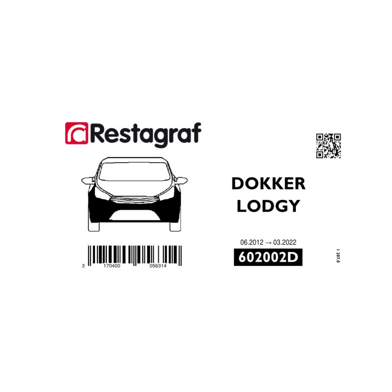 Fasteners kit for front bumper DOKKER / LODGY 03.2012 → 03.2022