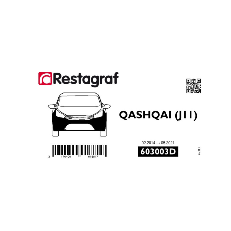 Kit de Fixations pour bouclier AV QASHQAI II Toutes versions 02.2014 → 05.2021