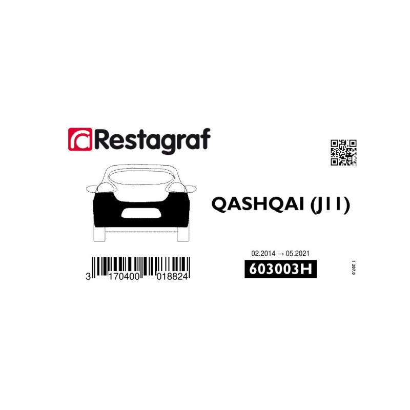 Kit de Fixations pour bouclier AR QASHQAI II Toutes versions 02.2014 → 05.2021