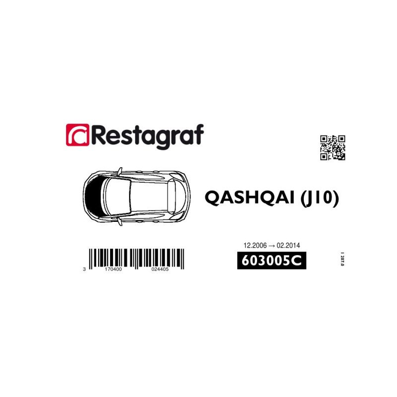 Bevestigingsset voor motorkap QASHQAI I (J10) Alle versies 12.2006 → 02.2014
