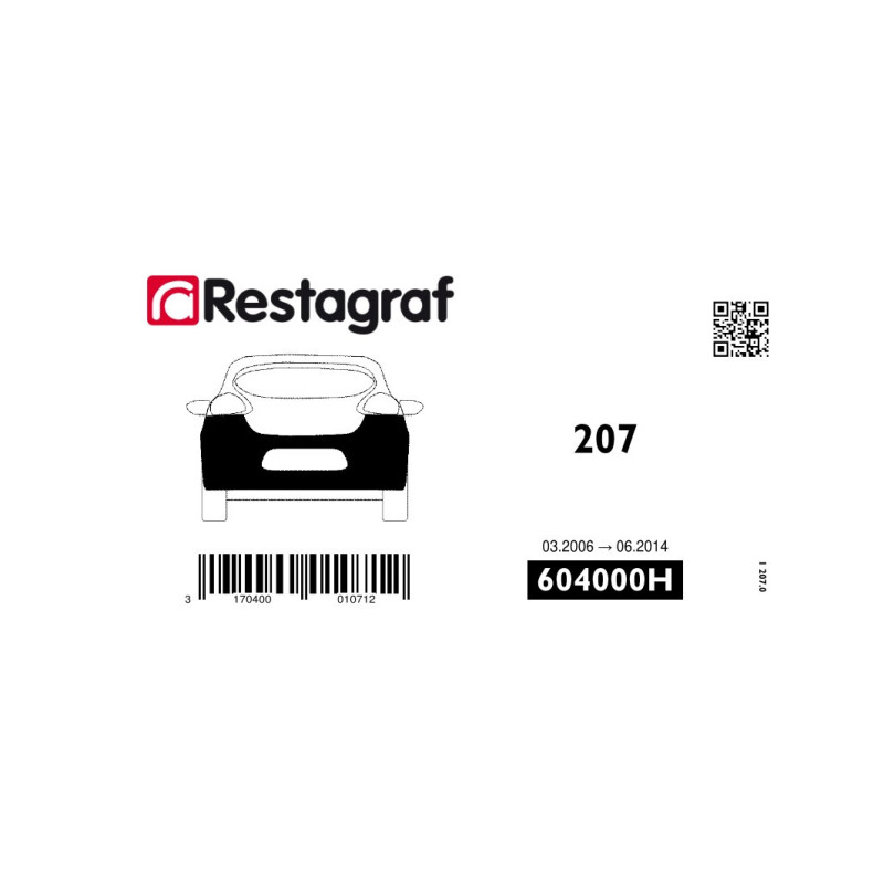 Bevestigingsset voor achterbumper 207 Alle versies 03.2006 → 12.2012