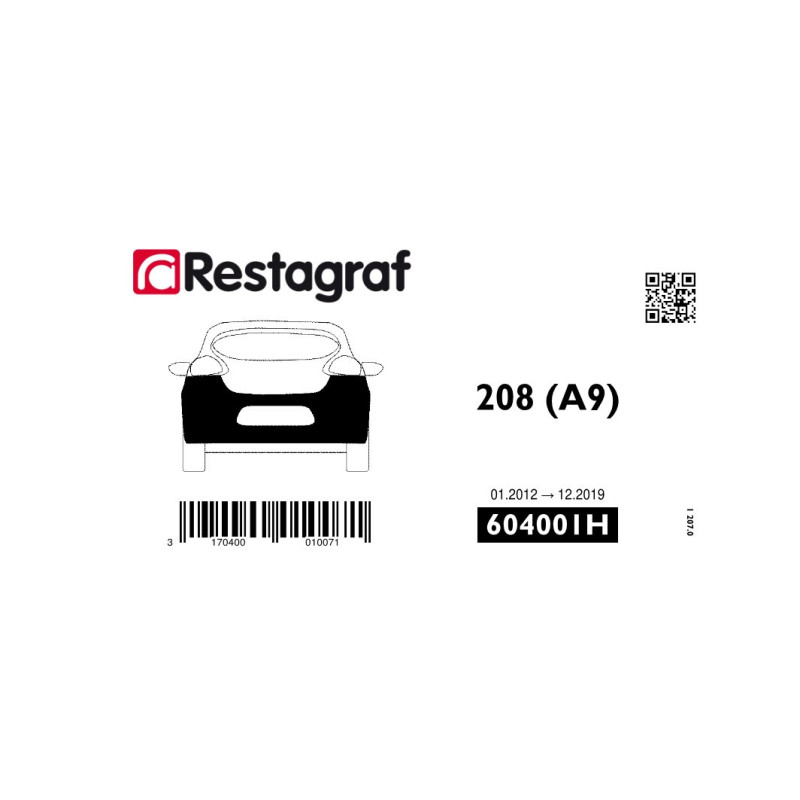 Fasteners kit for rear bumper 208 All versions 01.2012 → 12.2019