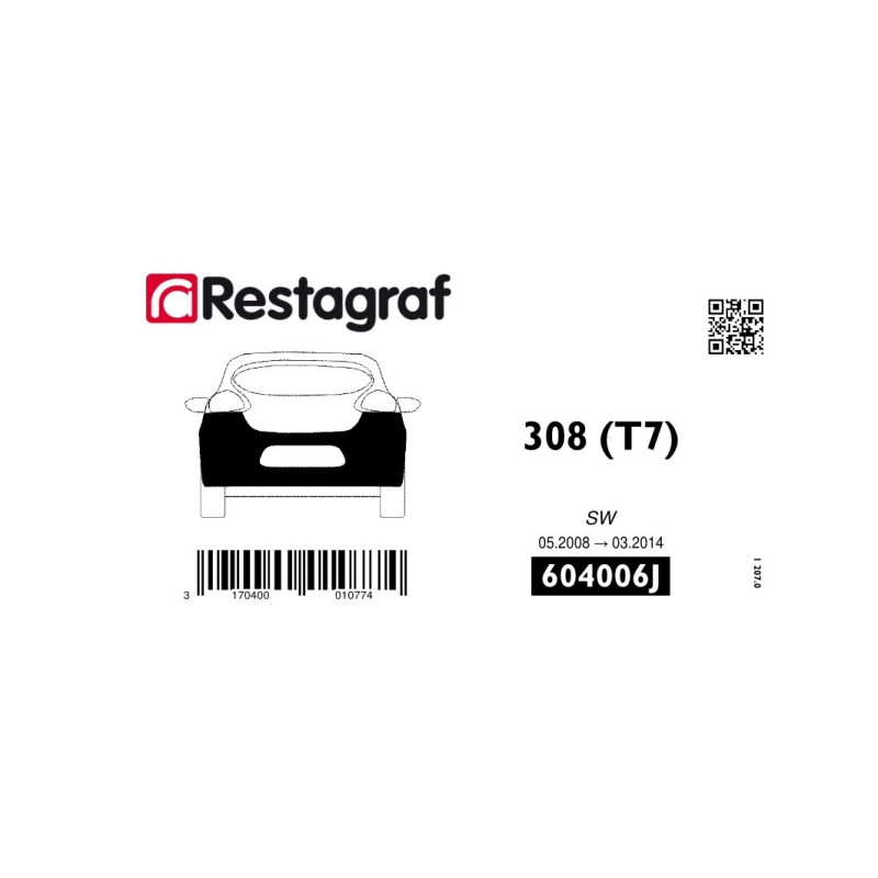 Bevestigingsset voor achterbumper 308 (T7) SW 05.2008 → 03.2014