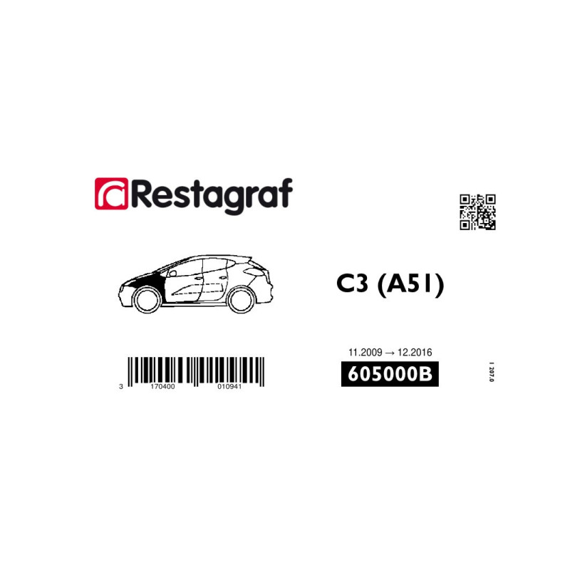 Fasteners kit for front fender C3 (A51) All versions 11. 2009 → 01.2017
