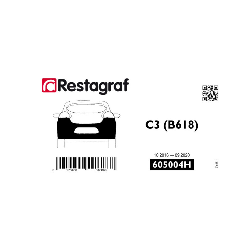 Befestigungssatz für die hintere stoßstange C3 (B618)(Phase 1) 10.2016 → 09.2020