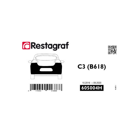 Befestigungssatz für die hintere stoßstange C3 (B618)(Phase 1) 10.2016 → 09.2020